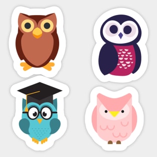 Owls 4 pk Stickers Collection Sticker